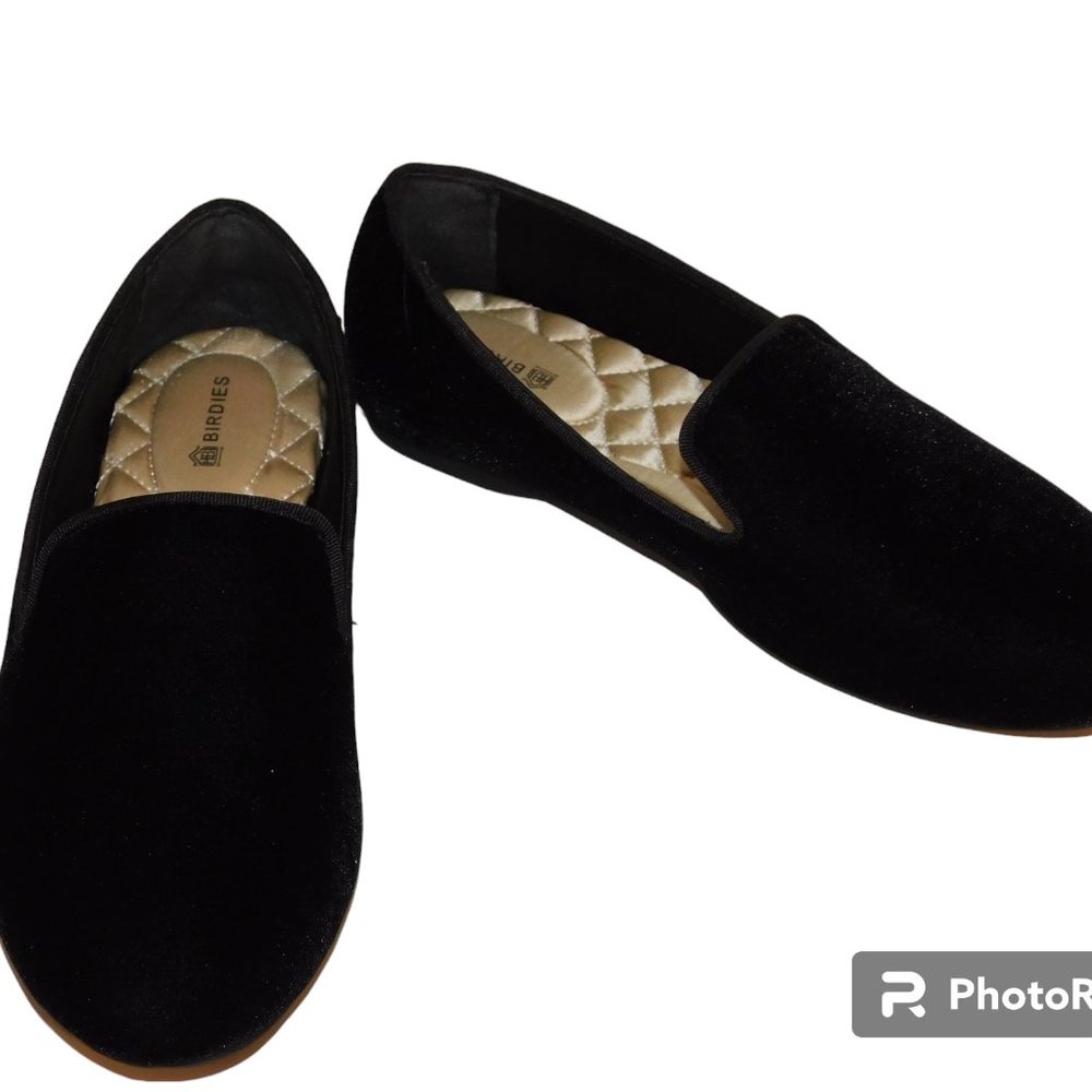 Birdies THE STARLING in Black Velvet Size 7